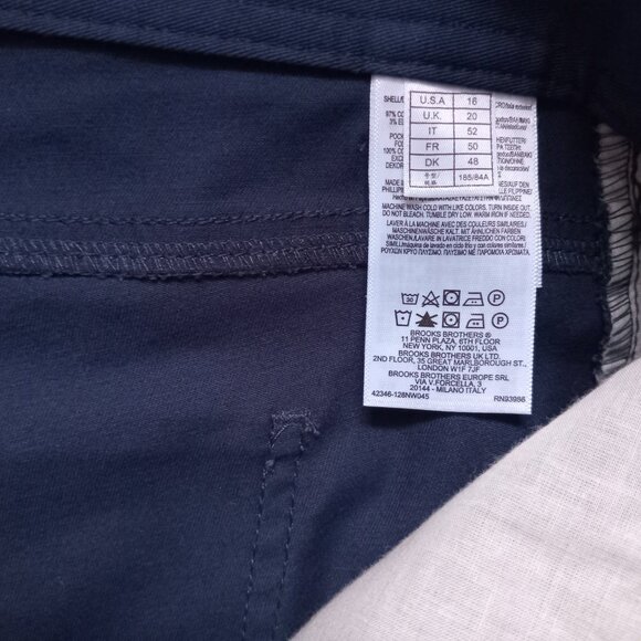 Brooks Brothers Women's Hi Rise Blue Ankle Crop Pants Straight Leg Plus Size 16 - Picture 3 of 10